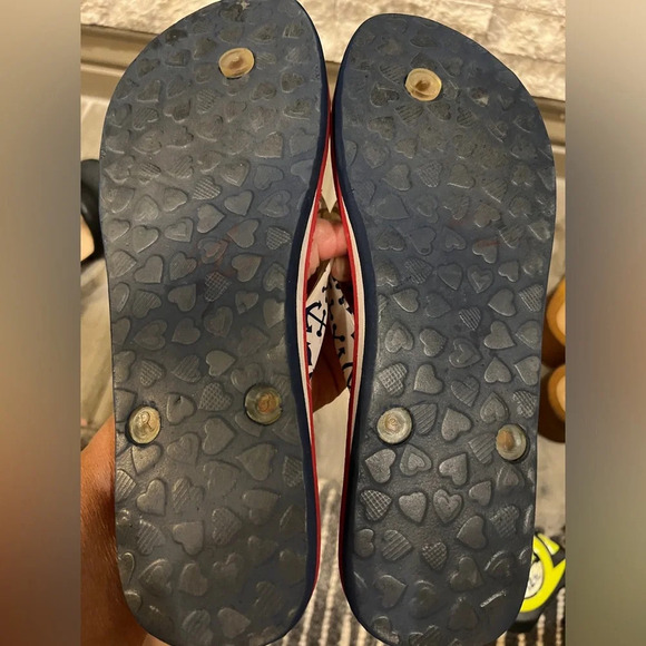 Brighton size 8 red nautical‎ theme flip flops - Picture 5 of 5